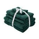Sötétzöld frottír pamut törölköző és fürdőlepedő készlet 6 db-os Anti-Bacterial – Catherine Lansfield