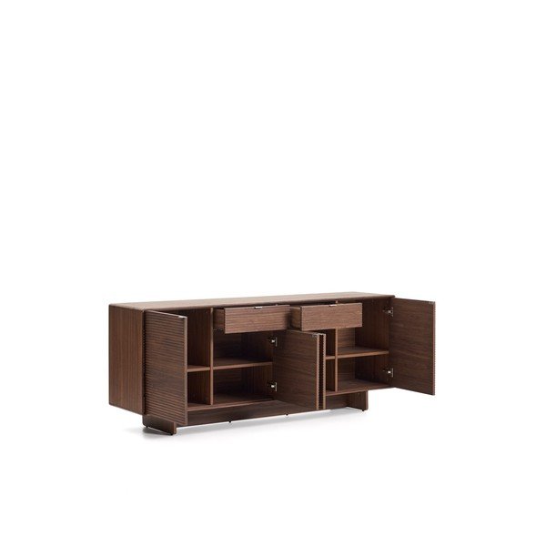 Sötétbarna komód diófa dekorral 194,5x78x45 cm Norlen – Kave Home-image-4