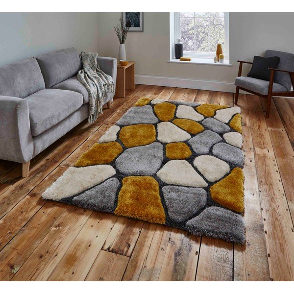 Noble House Rock szürke-sárga szőnyeg, 150 x 230 cm - Think Rugs-image-1