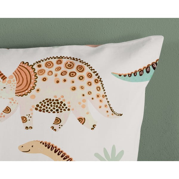 Barna-bézs egyszemélyes pamut gyerek ágyneműhuzat 140x200 cm Dino – Good Morning-image-3