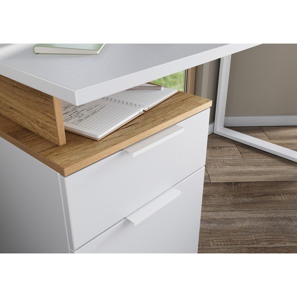 Íróasztal fehér asztallappal 61x140 cm Hasselt – Germania-image-2