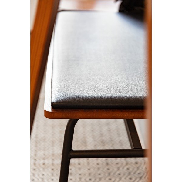 Fekete-barna bőrutánzat pad Carabel – Kave Home-image-4