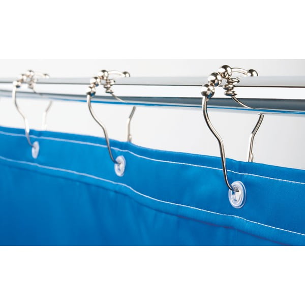 Fényes ezüstszínű zuhanyfüggöny akasztó szett 12 db-os 3,5 cm Anello – Spirella-image-1