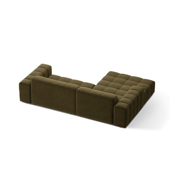 Khaki bársony sarokkanapé (bal oldali-heverő résszel) Chicago – Cosmopolitan Design-image-2