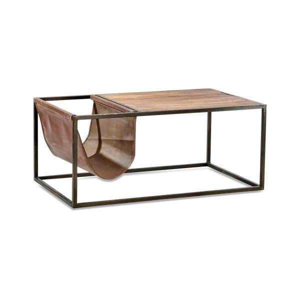 Alera mangófa és bőr dohányzóasztal - Nkuku-image-2