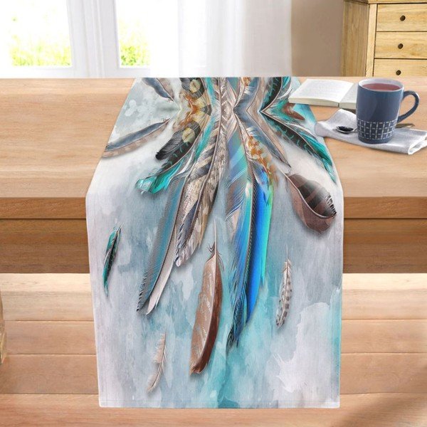 Asztali futó 40x130 cm Blue Feather – Mila Home-image-2