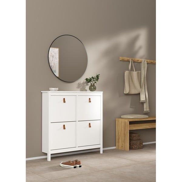 Fehér billenő ajtós cipőtartó Madrid – Tvilum-image-1