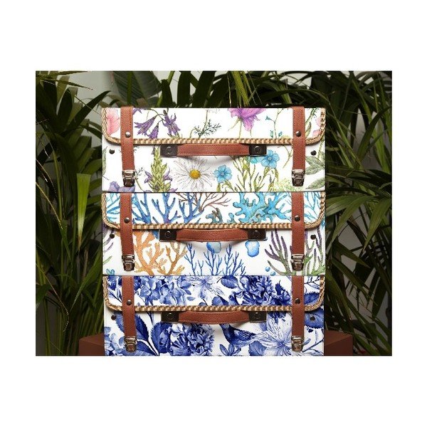 Valise Blue Flowers virágmintás bőrönd, 31 x 40 cm - Surdic-image-1