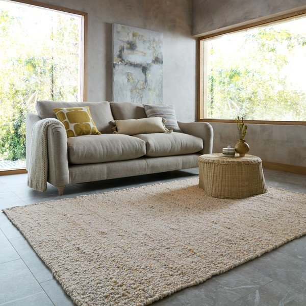 Sárga-világosszürke kézi szövésű szőnyeg 120x170 cm Finley – Flair Rugs-image-1