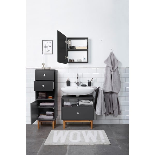 Antracitszürke magas-fali fürdőszoba szekrény 40x100 cm Color Bath – Tom Tailor-image-3