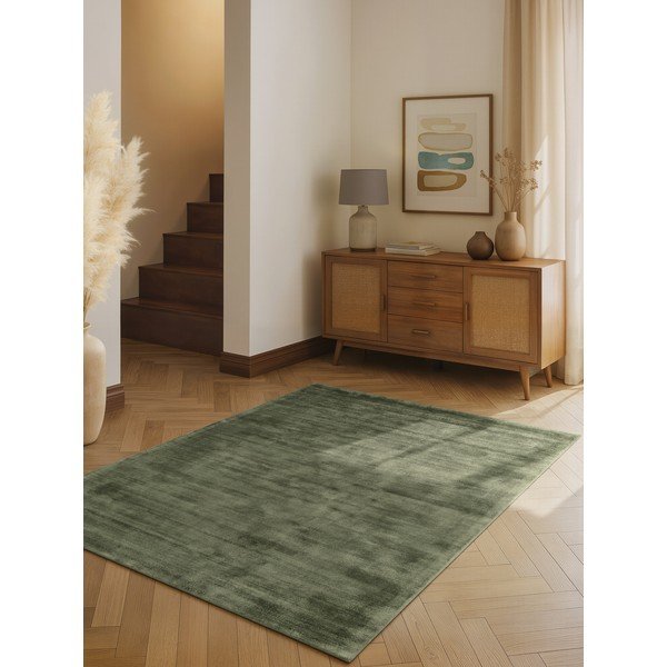 Zöld kézi szövésű viszkóz szőnyeg 80x150 cm Noemi – Vikosa-image-1