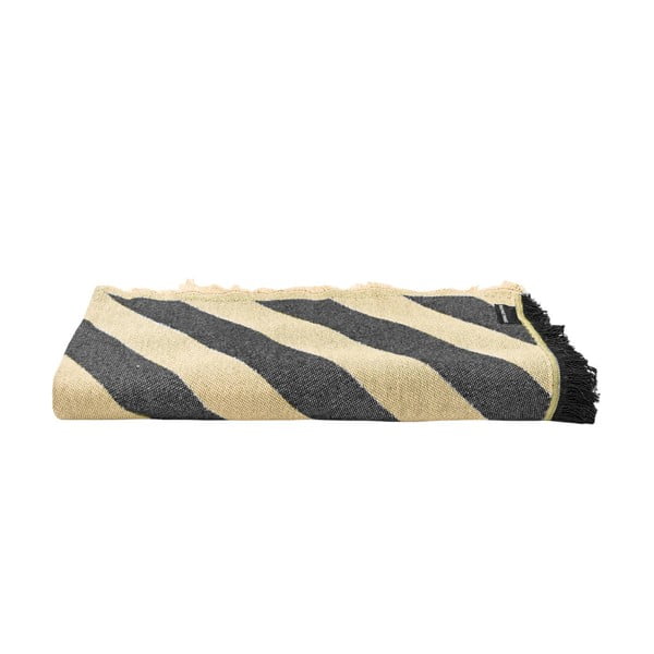 Fekete-bézs ágytakaró franciaágyra 240x240 cm Black Lines – Really Nice Things-image-2