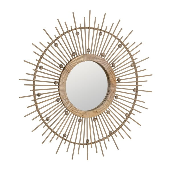 Fali tükör bambusz kerettel ø 70 cm Sol – Ixia-image-4