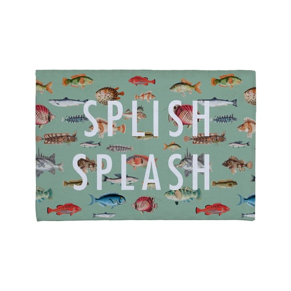 Splish Splash zöld pamutkeverék fürdőszobai kilépő, 40 x 60 cm - Really Nice Things