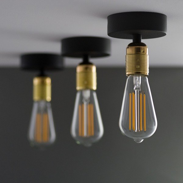 Uno fekete mennyezeti lámpa, aranyszínű foglalattal - Sotto Luce-image-3