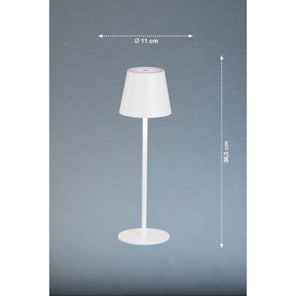 Fehér LED asztali lámpa fém búrával (magasság 36,5 cm) Viletto – Fischer & Honsel-image-1