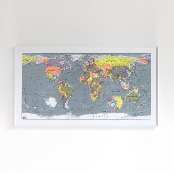 Classic World Map világtérkép áttetsző borítással, 130 x 72 cm - The Future Mapping Company