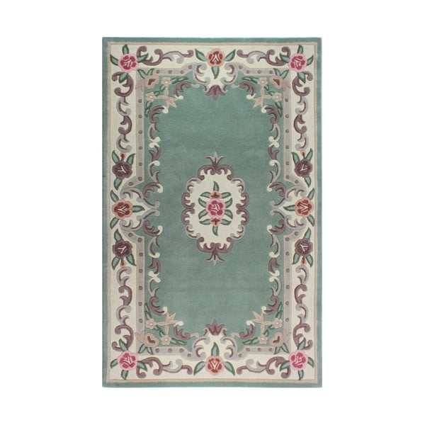 Aubusson zöld gyapjú szőnyeg, 120 x 180 cm - Flair Rugs