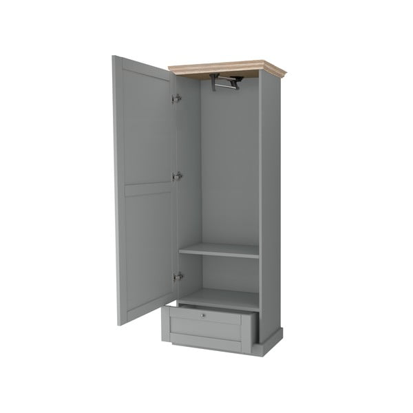 Szürke ruhásszekrény 60x180 cm Binz – Støraa-image-2