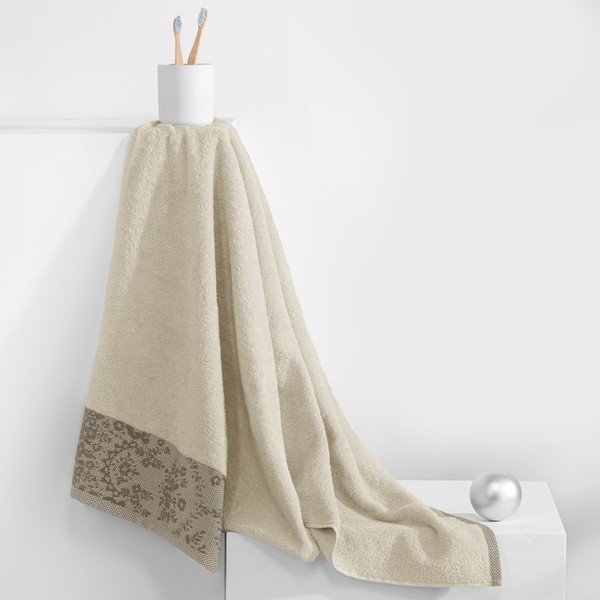 Bézs frottír pamut fürdőlepedő 70x140 cm Crea – AmeliaHome-image-2