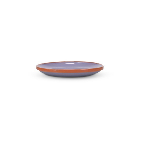 Narancssárga-lila desszertes kőedény tányér ø 18 cm Duo – ONA-image-3