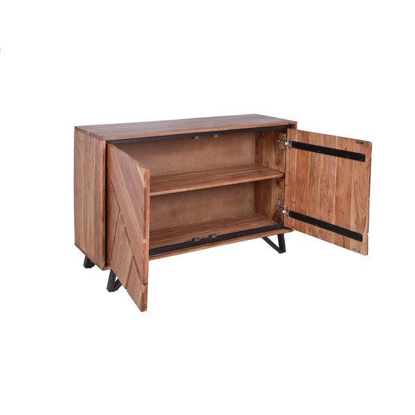 Natúr színű akácfa szekrény 120x78x40 cm Ambala – Interia Home & Living-image-3