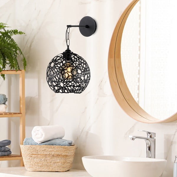 Fekete fali lámpa ø 25 cm Fellini – Opviq lights-image-1