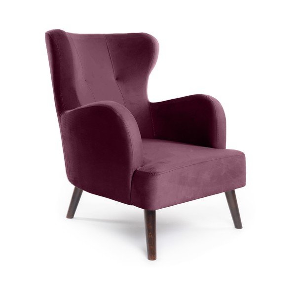 Lila bársony füles fotel Noemye – Bonami Selection
