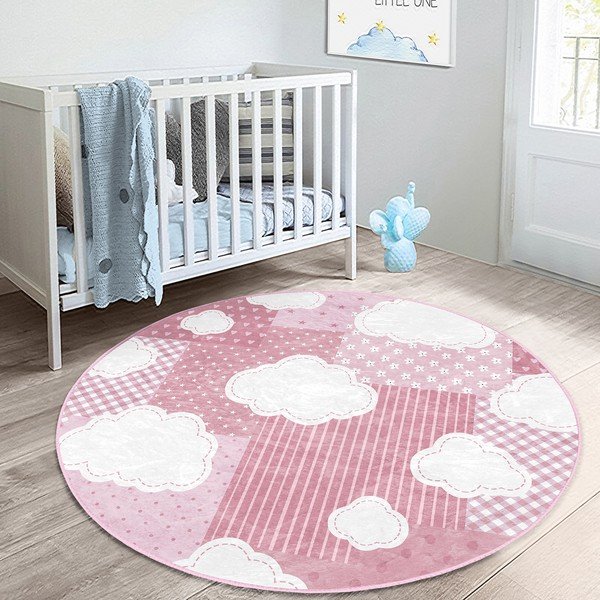 Rózsaszín gyerek szőnyeg ø 100 cm Comfort – Mila Home-image-2