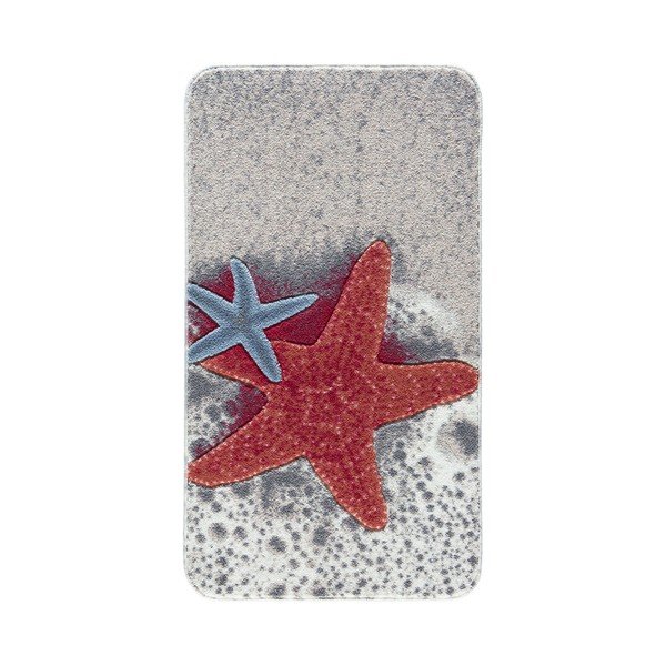 Bathmats Starfish piros mintás fürdőszobai kilépő, 80 x 140 cm - Confetti-image-1