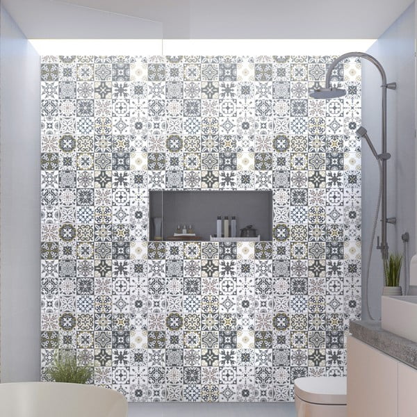 Wall Decal Cement Tiles Antalya 30 db-os falmatrica szett, 20 x 20 cm - Ambiance
