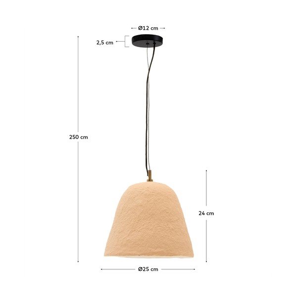 Bézs függőlámpa ø 25 cm Lisora – Kave Home-image-4