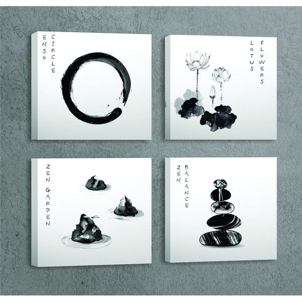 Kép szett 4 db-os 30x30 cm Japanese Zen – Wallity-image-1