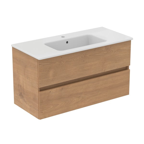 Natúr színű fali mosdó alatti szekrény tölgyfa dekorral 100x55 cm Eurovit+ – Ideal Standard-image-3