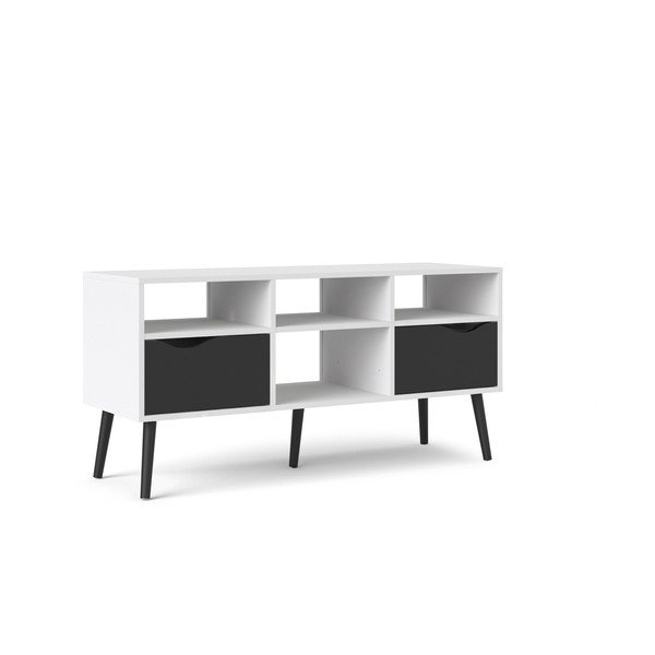 Oslo fekete-fehér TV-állvány, 117 x 57 cm - Tvilum-image-3
