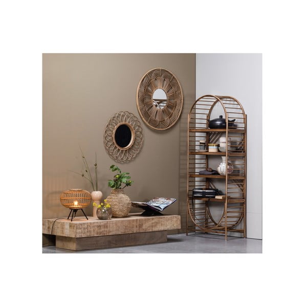 Fali tükör bambusz kerettel ø 76 cm Obi – WOOOD-image-2