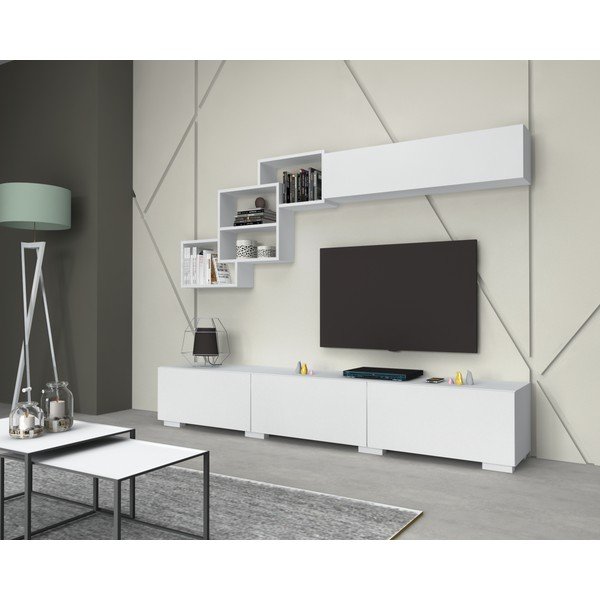 Fehér TV asztal 210x40 cm Fly - Gauge Concept