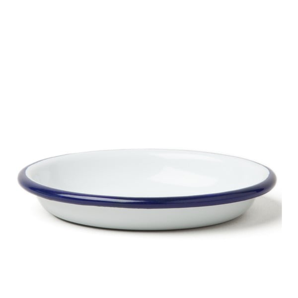Kisméretű zománcozott tálaló tányér kék szegéllyel, Ø 10 cm - Falcon Enamelware