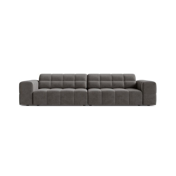 Szürke bársony kanapé 252 cm Chicago – Cosmopolitan Design
