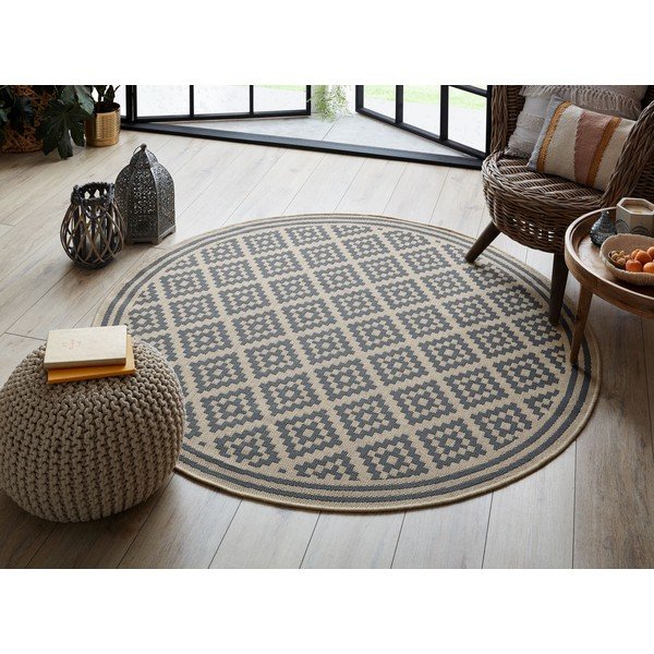 Szürke-bézs kerek kültéri szőnyeg ø 160 cm Moretti - Flair Rugs-image-2