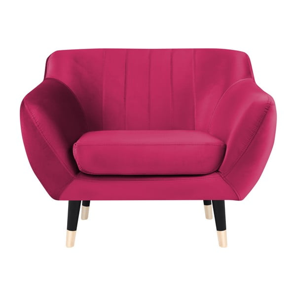 Benito rózsaszín fotel fekete lábakkal - Mazzini Sofas