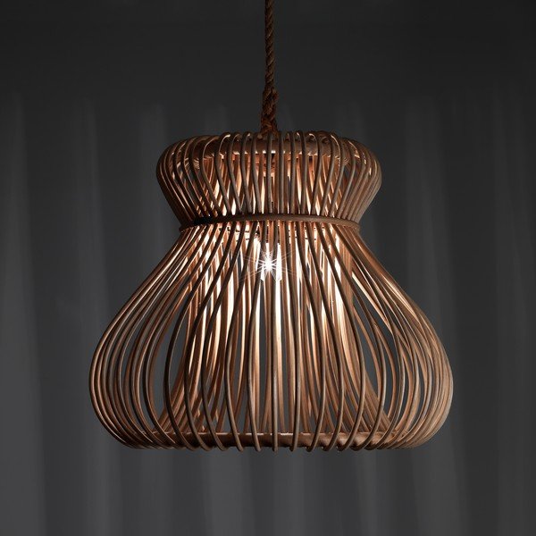 Natúr színű függőlámpa rattan búrával ø 60 cm Tinggi - Tomasucci-image-1