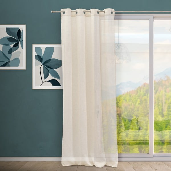 Bézs lenkeverék fényáteresztő függöny 140x260 cm Fifties – Casa Selección-image-1