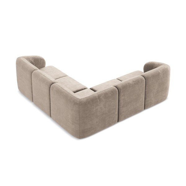 Világosbarna zsenília sarokkanapé Lani – Makamii-image-3