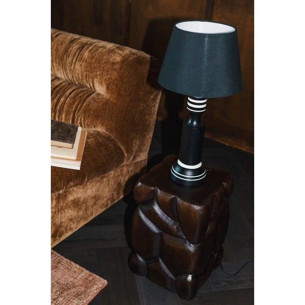 Fekete asztali lámpa textil búrával (magasság 60 cm) Virgil – Dutchbone-image-2