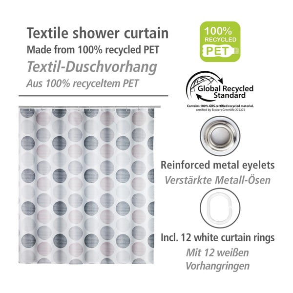 Zuhanyfüggöny 180x200 cm Pastel Dots – Wenko-image-4