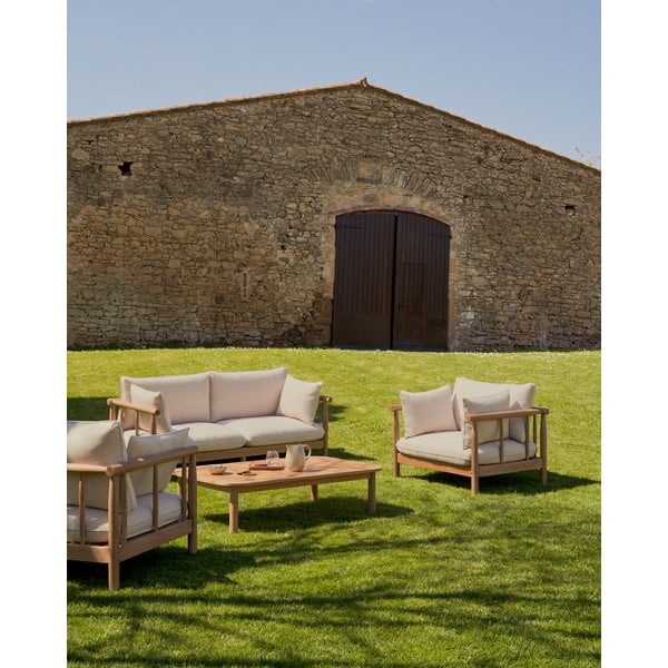 Natúr színű eukaliptusz dohányzóasztal 89x140 cm Sacova – Kave Home-image-2