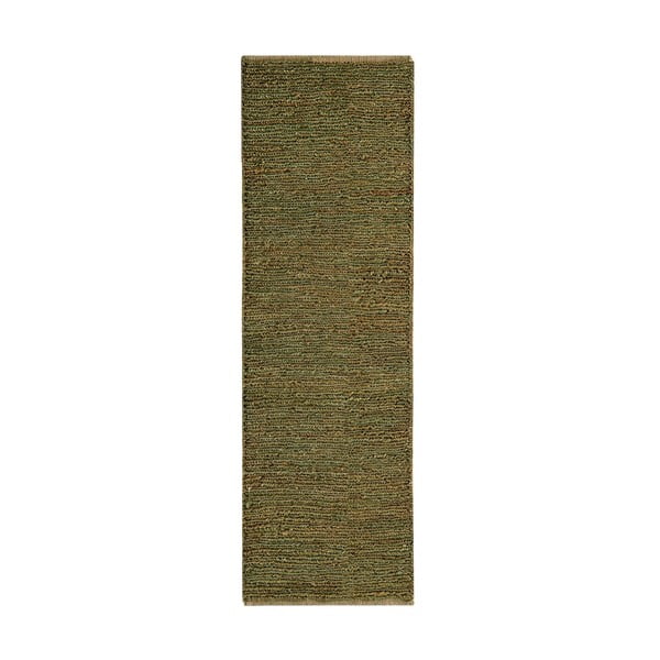 Sötétzöld kézi szövésű juta futószőnyeg 66x200 cm Soumak – Asiatic Carpets