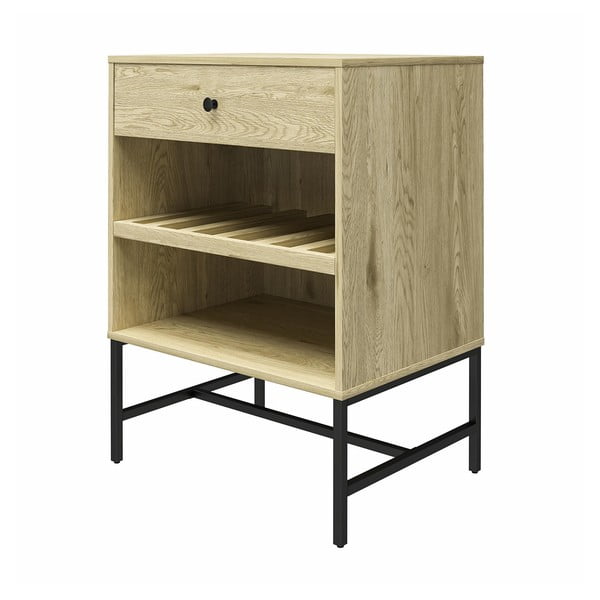 Natúr színű bortartó szekrény borovi fenyő dekorral, palackok száma 6, 60x83 cm Tamlin - Queer Eye-image-2