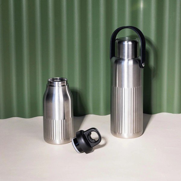 Ezüstszínű rozsdamentes acél termopalack 500 ml Truls – Sagaform-image-2